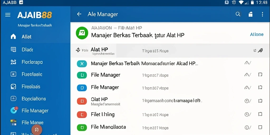 Antarmuka sederhana dan intuitif aplikasi File Manager AJAIB88.