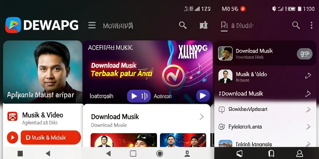 Antarmuka DEWAPG menampilkan kemudahan dalam mengunduh musik.