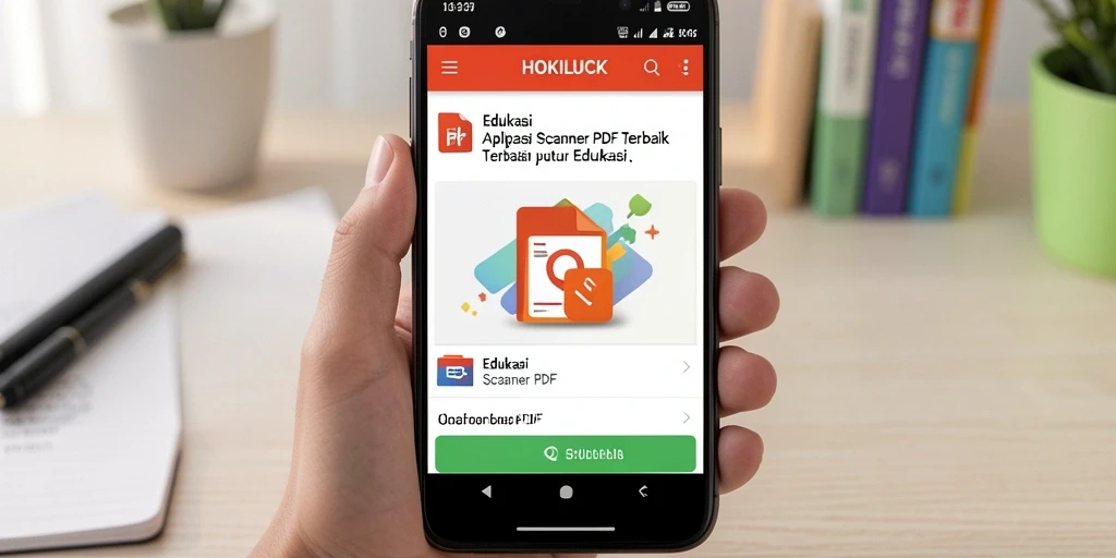 Antarmuka HOKILUCK yang interaktif untuk pemindaian PDF.
