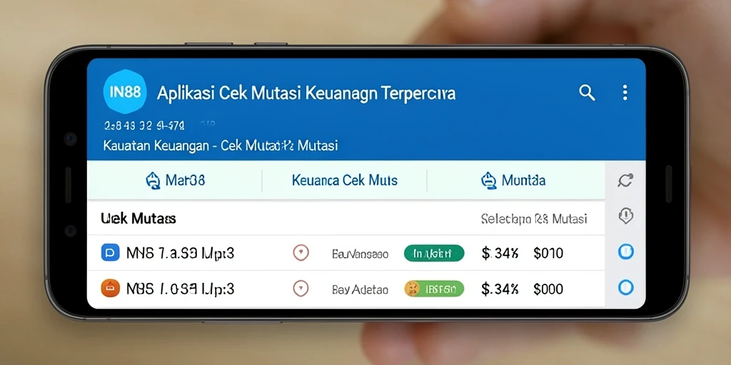 Antarmuka IN88 menampilkan mutasi keuangan dengan jelas dan rapi.