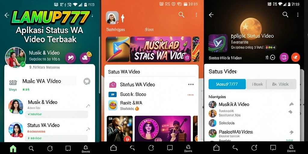 Tampilan antarmuka LAMPU777 yang menarik untuk Status WA Video.