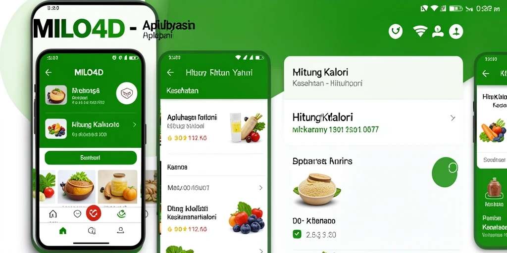 Antarmuka MILO4D menampilkan fitur Hitung Kalori yang intuitif.