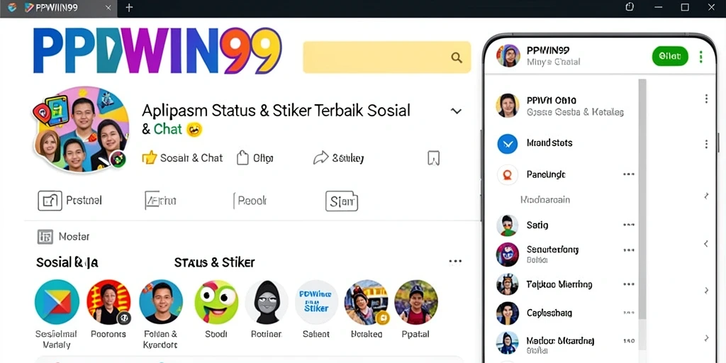 Tampilan antarmuka yang sederhana dengan beragam stiker menarik.