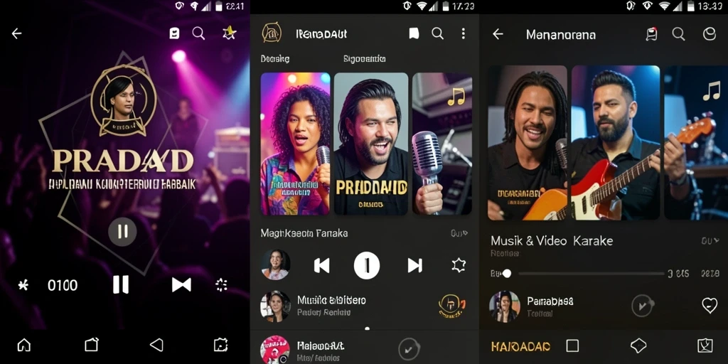Antarmuka pengguna PRADA4D dengan fitur Karaoke yang menarik.