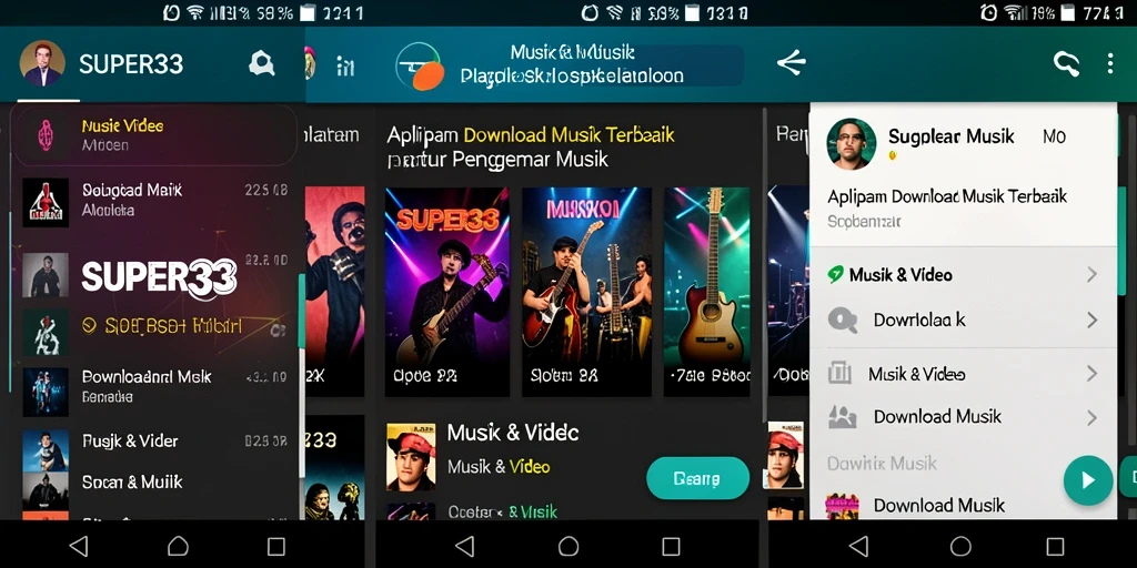 Antarmuka SUPER33 yang ramah pengguna untuk Download Musik.