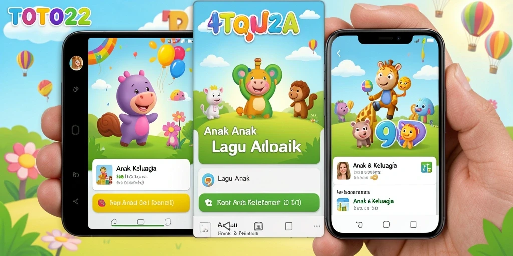 Tampilan antarmuka aplikasi TOTO22 yang ceria dan interaktif.