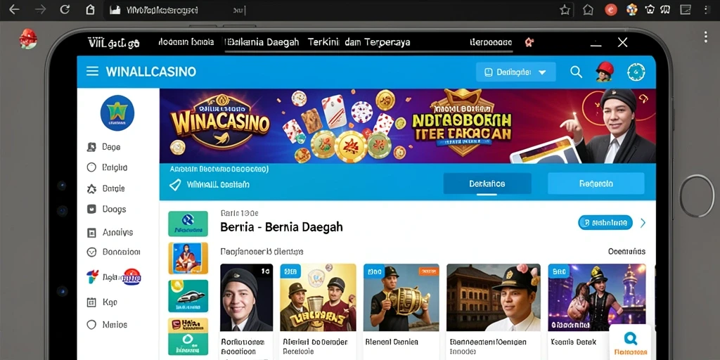 Antarmuka aplikasi WINALLCASINO yang informatif dan menarik.
