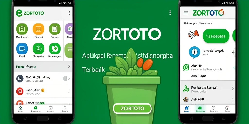 Antarmuka ZORTOTO yang intuitif menunjukkan fungsi Pembersih Sampah.